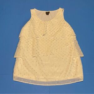 NWT! Covington white & silver sleeveless top size small